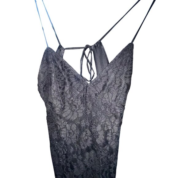 Lulus Black Lace Halter Midi Dress With Open Back & Adjustable Straps By Lulus S - Picture 2 of 8